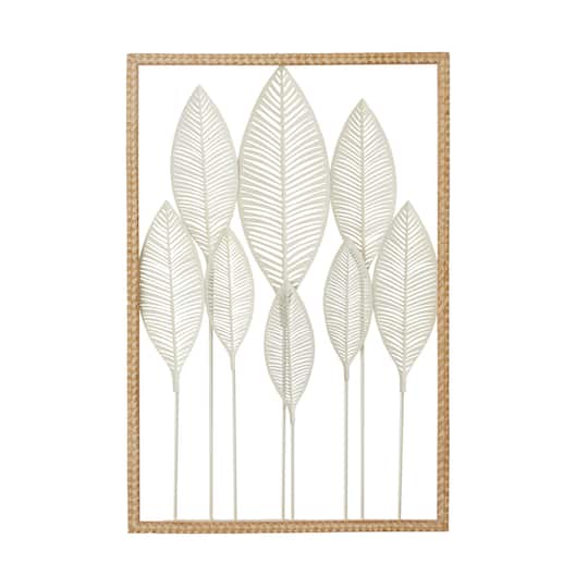 White Wood Coastal Wall Decor, 32" x 22" x 1"